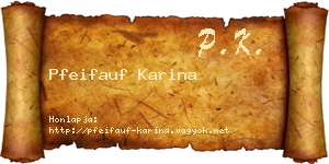 Pfeifauf Karina névjegykártya
